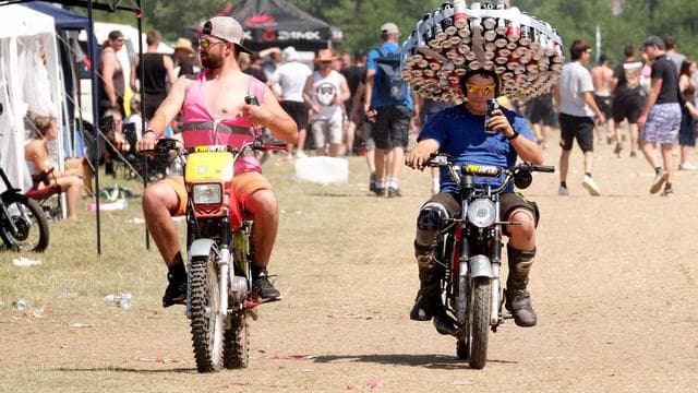 Simsontreffen: Knalltrauma durch Quad - Beamte auf Simsontreffen verletzt