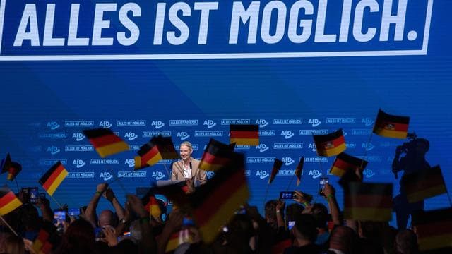 In der Messe Magdeburg: AfD startet Wahlkampf in Sachsen-Anhalt