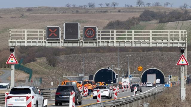 Verkehr: A71: Schmücke-Tunnel in Nordthüringen für zwei Nächte dicht