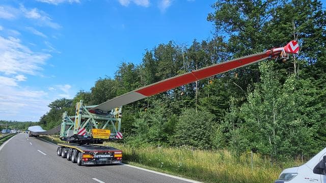 Sperrung A8/A81: Windradtransport am Stuttgarter Kreuz: Strecke wieder frei