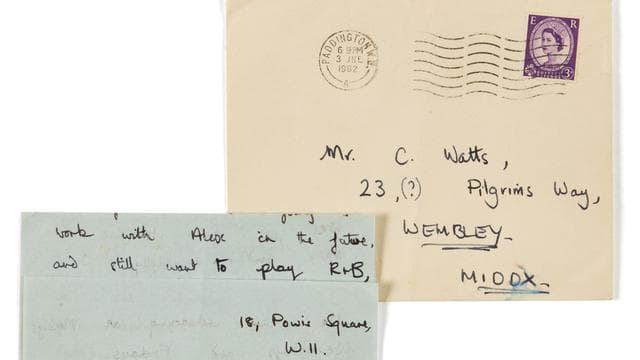 Versteigerung: Rolling-Stones-Brief an Charlie Watts kommt unter den Hammer