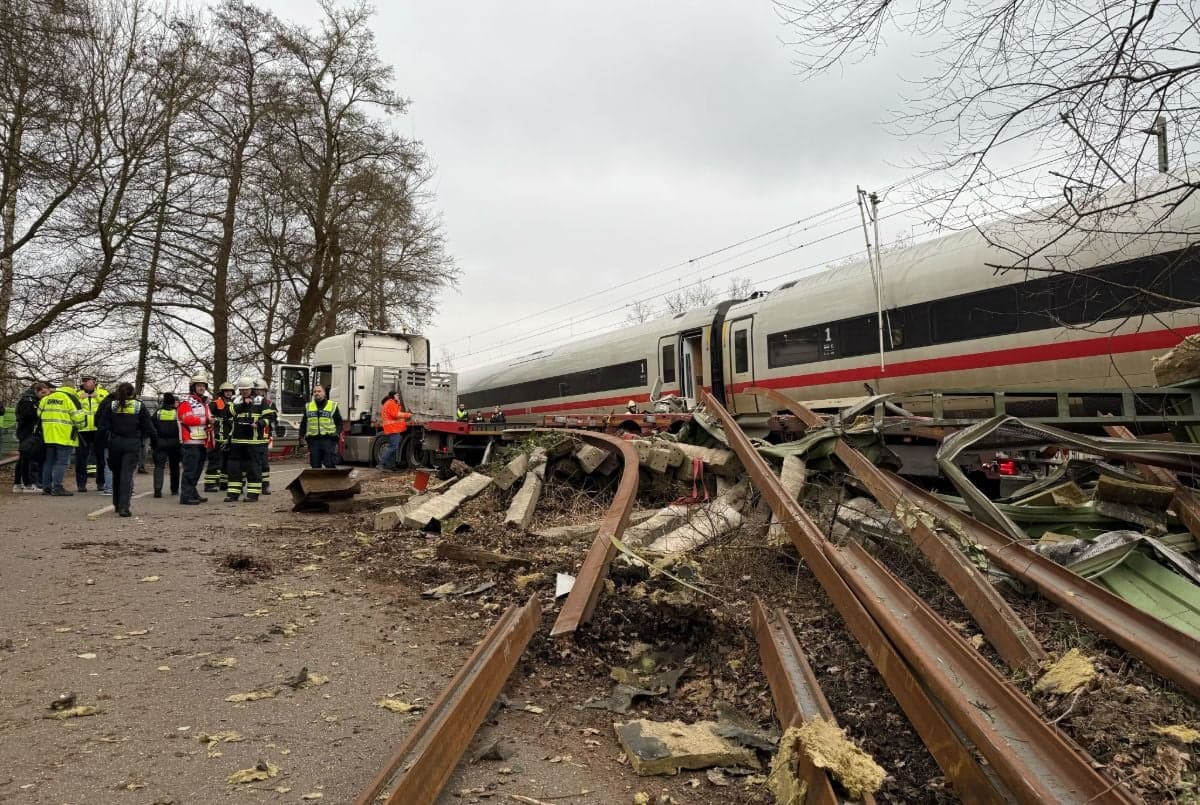 Several injured after ICE train collides with articulated lorry in Hamburg