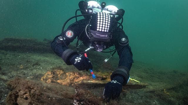 Forschungsexpedition: Munitionskiste und Kettenhemd im Wrack der «Gribshunden»